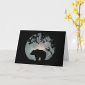 L'ours chéri dans la lune Carte d'anniversaire (Fleur jaune)