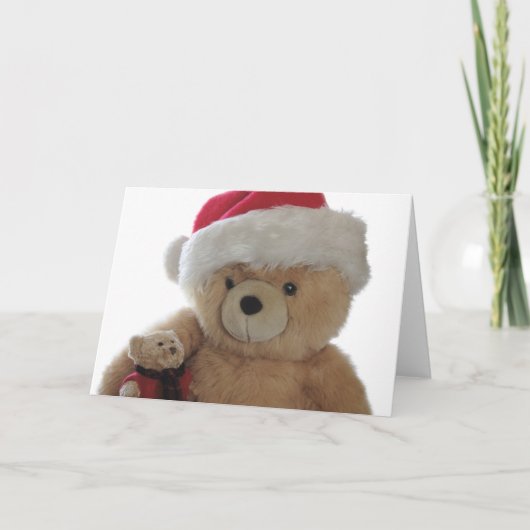 L'ours de Père Noël avec sa petite carte de Noël (Devant)