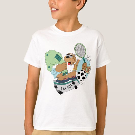 L'ours de ski de camp pour enfants T-shirt Skatebo (Devant)