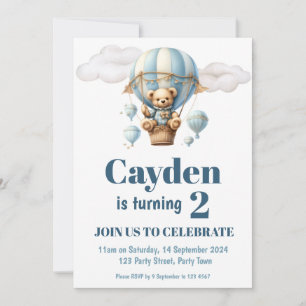 L'ours en peluche sur invitation d'une fête de bal