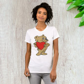 L'Ours En Teddy Tenant Un T-shirt Femme Au Coeur R