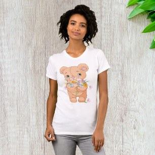 L'Ours En Teddy Tenant Un T-shirt Femme Bouquet