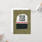 L'ours est fatigué Carte de voeux (Devant/Arrière en situation)