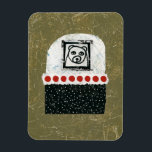 L'Ours Est Fatigué Réfrigérateur Magnet<br><div class="desc">Ours noir et blanc amusant dessinant sur des formes audacieuses abstraites avec de grands points rouges,  un élément rayé blanc sur le dessus et des points noirs et blancs en dessous,  le tout sur un arrière - plan doré brunâtre.</div>