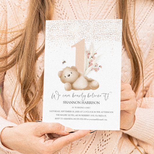 L'ours et l'abeille première invitation anniversai