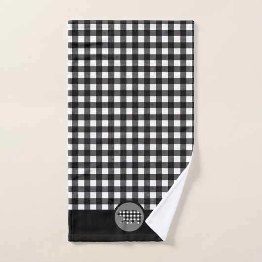 L'Ours Plaid Blanc Noir (Serviette à main)