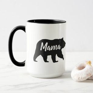 L'ours rustique Mama Bear Simple Mug de café noir 