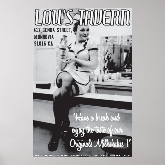 LOU'S TAVERN POSTER (Voorkant)