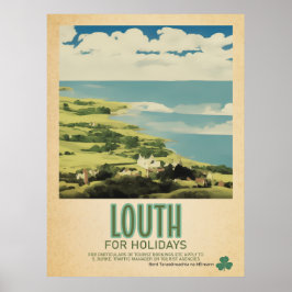 Louth Ireland, Retro Irish Travel Advert Poster
