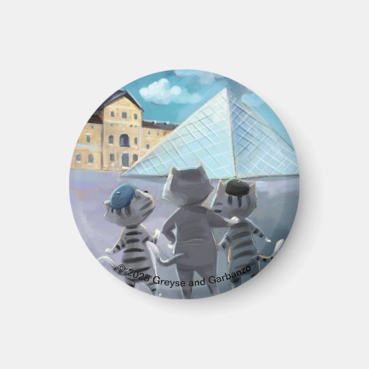 Louvre Circle Magnet (Diverse maten) Magneet (Voorkant)