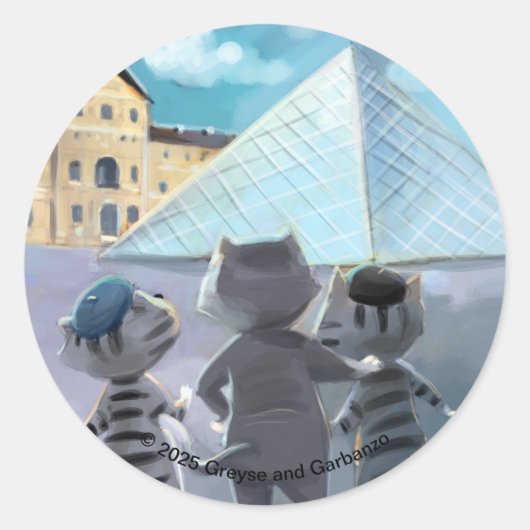 Louvre Classic ronde Stickers (Voorkant)