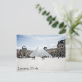 Louvre in witte winter Parijs Briefkaart (Staand voorkant)