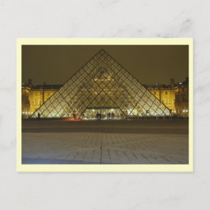 Louvre Museum in Night, Parijs, Frankrijk Briefkaart
