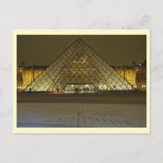 Louvre Museum in Night, Parijs, Frankrijk Briefkaart