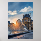 Louvre Museum Olieverfschilderij in daglicht Poster (Voorkant)