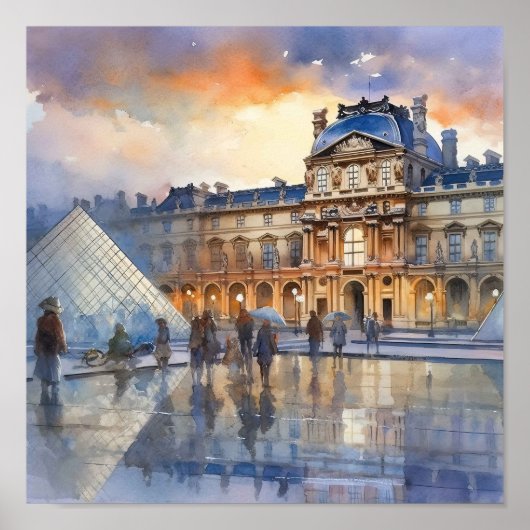 Louvre Museum Parijs Kunst Poster (Voorkant)
