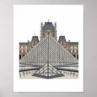 Louvre Museum Parijs Piramide Poster