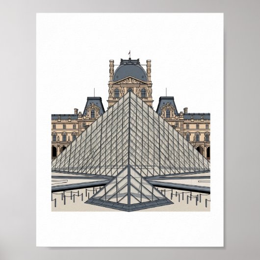 Louvre Museum Paris Pyramid Poster (Devant)
