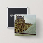 Louvre museum vierkante button 5,1 cm (Voorkant /achterkant)