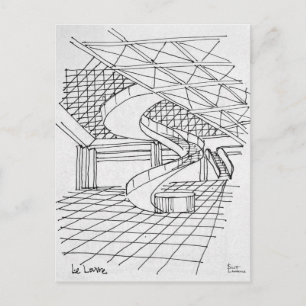 Louvre onder de piramide Parijs, Frankrijk Briefkaart