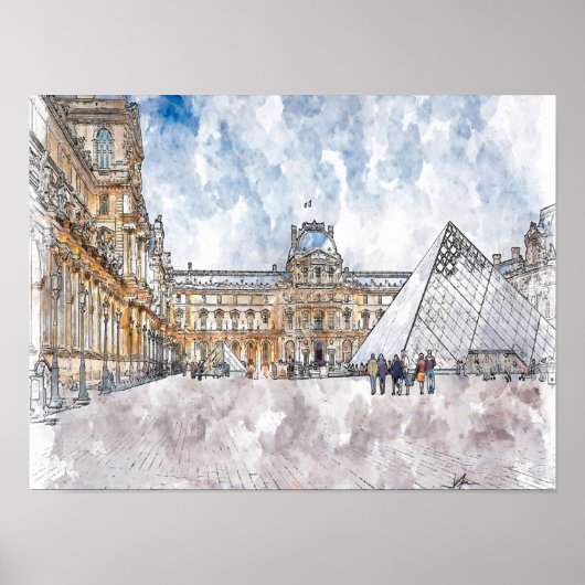 Louvre Paris Poster (Voorkant)