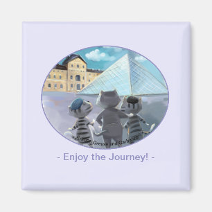 Louvre Square Magnet 2 inch - Geniet Magneet