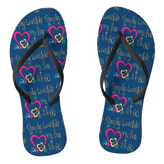 Lovable and Fun 60th Birthday Teenslippers (Voetbed)