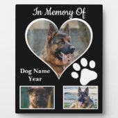 Lovable Black and White Dog Memories Plaque (Devant)