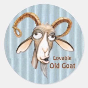 Lovable Old Goat Ronde Sticker