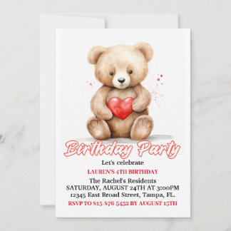 Lovable Teddy Bear Verjaardagsfeestje Kaart