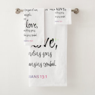 Love 1 Corinthians 13:1 Bad Handdoek