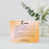 Love 1 Corinthians 13-4 Briefkaart (Staand voorkant)