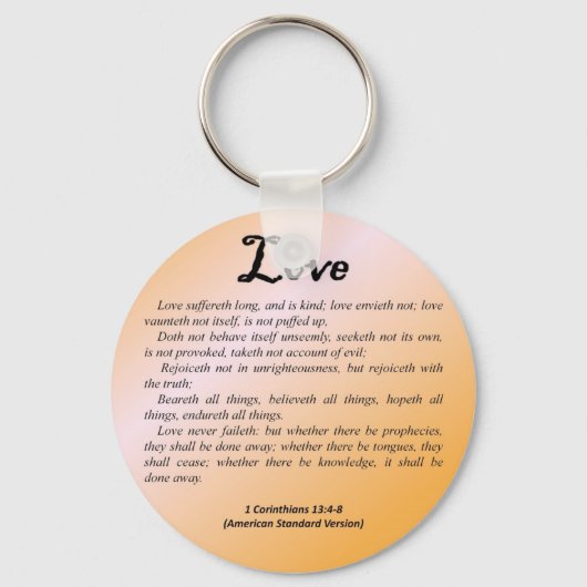 Love 1 Corinthians 13-4 Sleutelhanger (Voorkant)