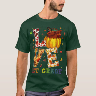 Love 1st Grade Happy Herfst Yall Autumn for Teache T-shirt