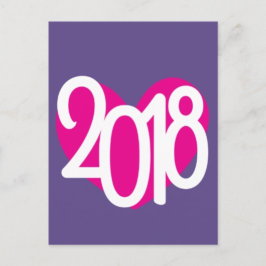 Love 2018 roze hart briefkaart (Voorkant)