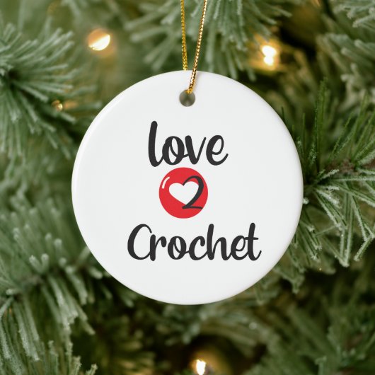 Love 2 Crochet Keramisch Ornament (Boom)