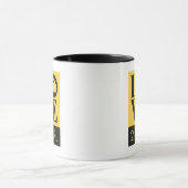 LOVE 2 CURL Coffee-Mok - Geel/houtskool Mok (Midden)