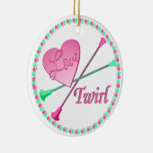 Love 2 Twirl foto Keramisch Ornament (Rechts)