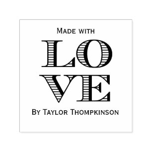LOVE 2x2 bloktypografie - gemaakt met liefde Zelfinktende Stempel