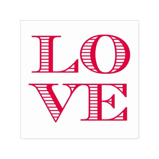 LOVE 2x2 Rijen Blok Typografie Zelfinktende Stempel (Design)