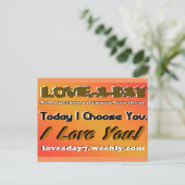 Love A Day Postcard-Orange Briefkaart (Staand voorkant)