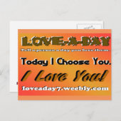 Love A Day Postcard-Orange Briefkaart (Voorkant / Achterkant)