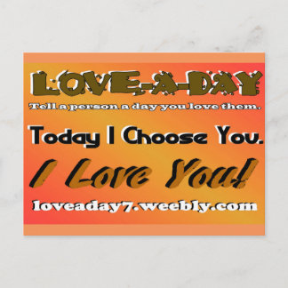 Love A Day Postcard-Orange Briefkaart