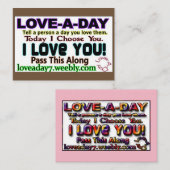 Love-a-Day Visitekaartjes (Voorkant / Achterkant)
