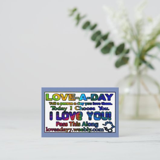 Love-a-Day Visitekaartjes (Staand voorkant)