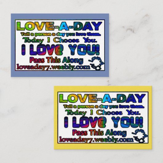 Love-a-Day Visitekaartjes (Voorkant / Achterkant)
