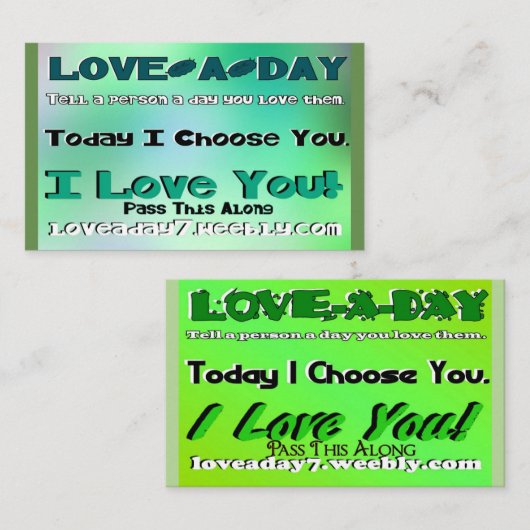 Love-a-Day Visitekaartjes (Voorkant / Achterkant)