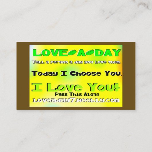 Love-a-Day Visitekaartjes (Achterkant)
