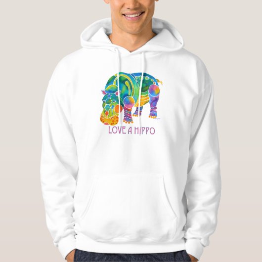 Love A HIPPO Hoodie (Voorkant)