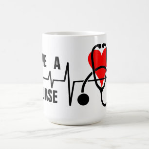 Love a Nurse Heart Stethoscope Design Café Mug